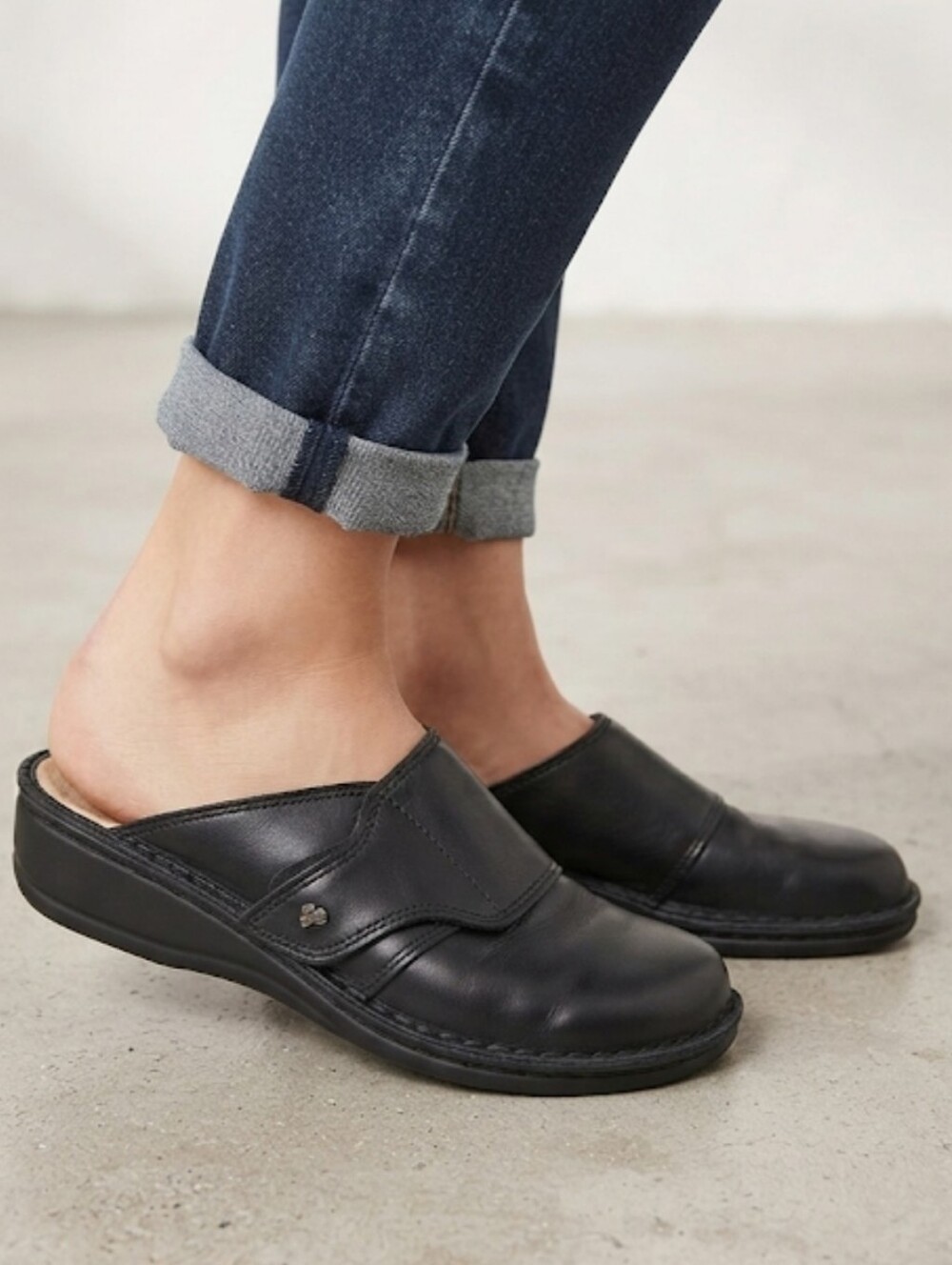 Finn Comfort Womens Leather Clogs Mary Jane Mule shoes sz 40D/9-9.5D
